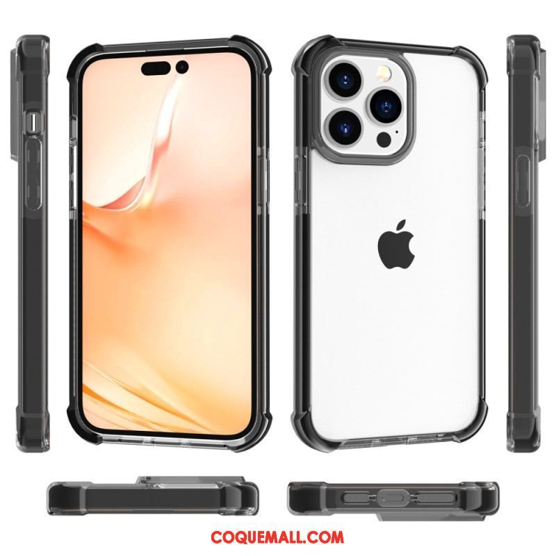 Coque iPhone 14 Pro Max Transparente Rebords Colorés