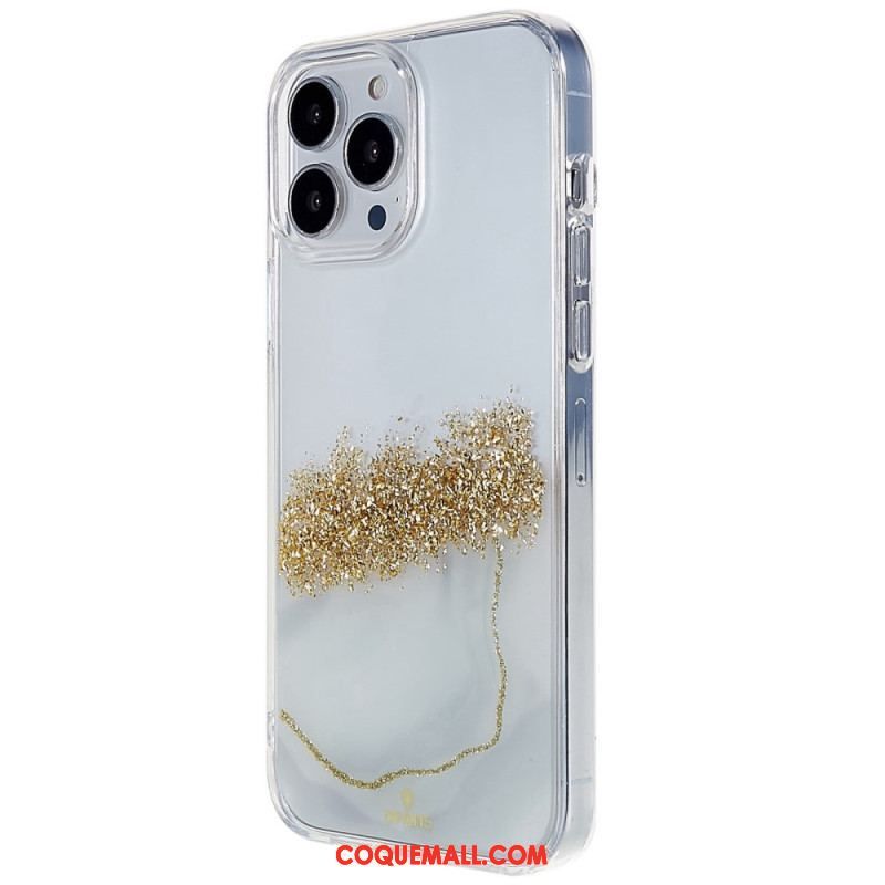 Coque iPhone 14 Pro Paillettes Art