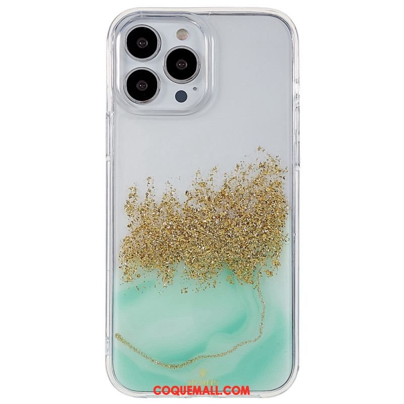 Coque iPhone 14 Pro Paillettes Art