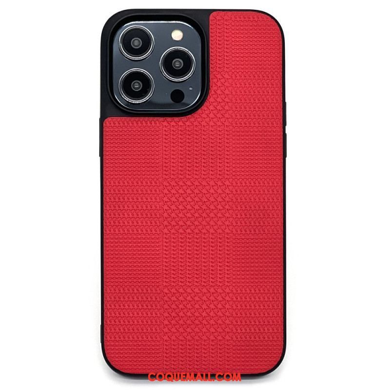 Coque iPhone 14 Pro Simili Cuir Croisé