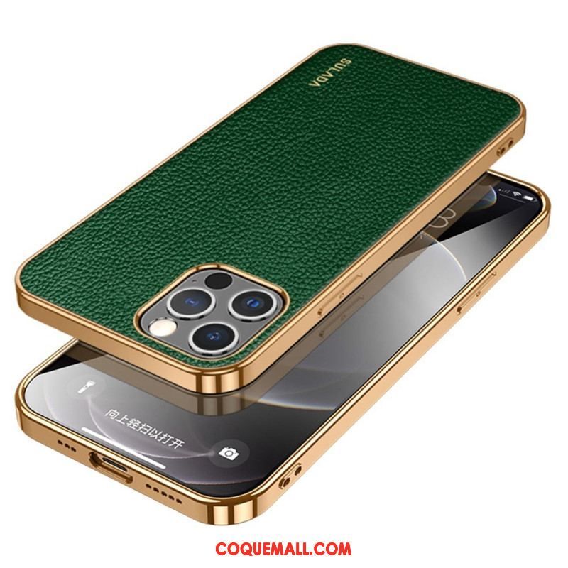 Coque iPhone 14 Pro Style Cuir SULADA