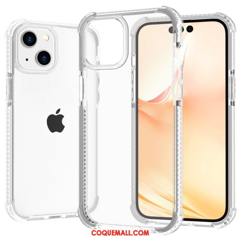 Coque iPhone 14 Transparente Rebords Colorés