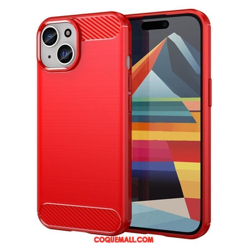 Coque iPhone 15 Plus Fibre Carbone Brossée