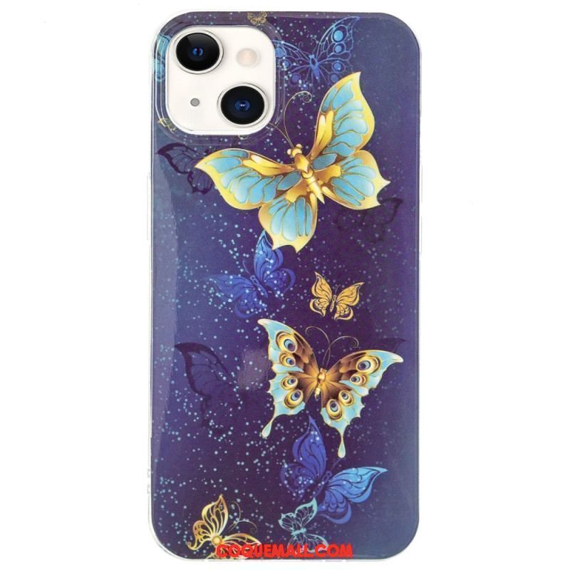 Coque iPhone 15 Plus Fluorescente Papillons