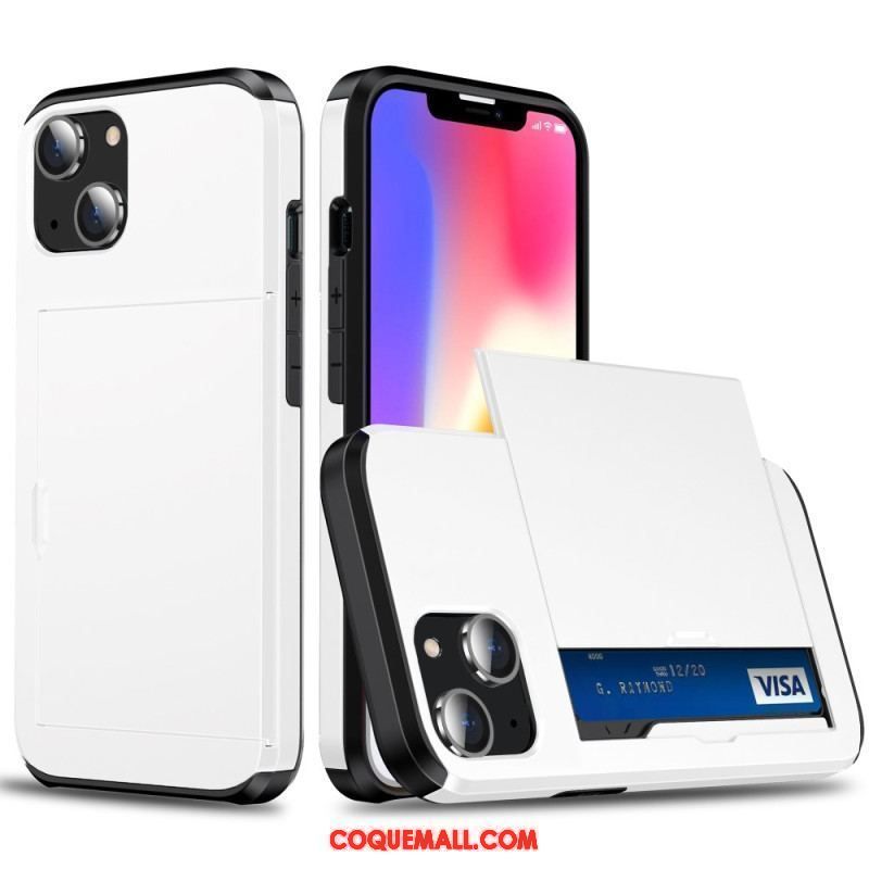 Coque iPhone 15 Plus Porte-Cartes Intégré Effet Métal