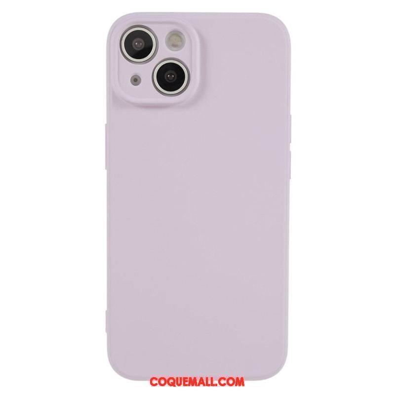 Coque iPhone 15 Plus Silicone Pastel et Microfibre