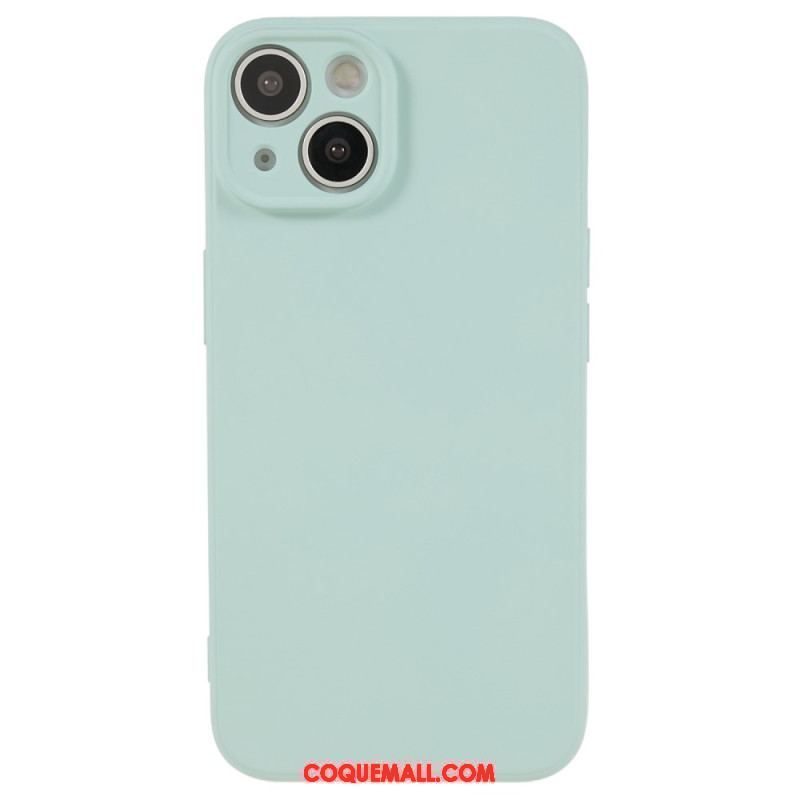 Coque iPhone 15 Plus Silicone Pastel et Microfibre