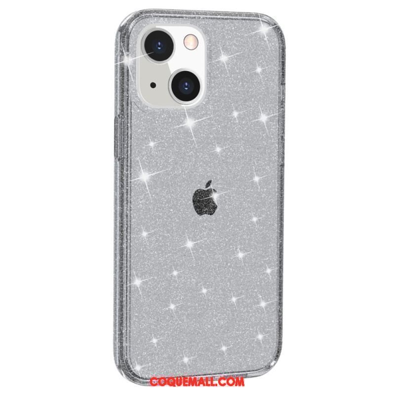 Coque iPhone 15 Plus Transparente Paillettes