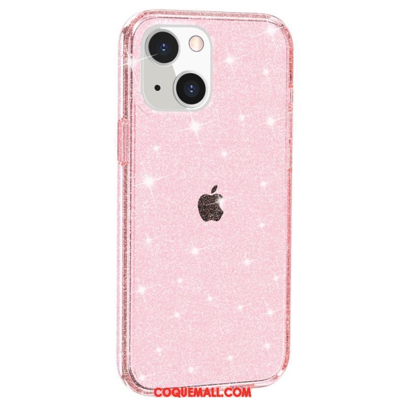 Coque iPhone 15 Plus Transparente Paillettes