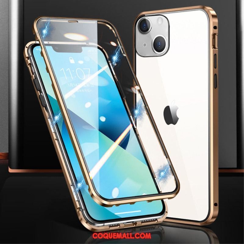 Coque iPhone 15 Plus Verre Trempé Avant et Arrière Cadre Métal