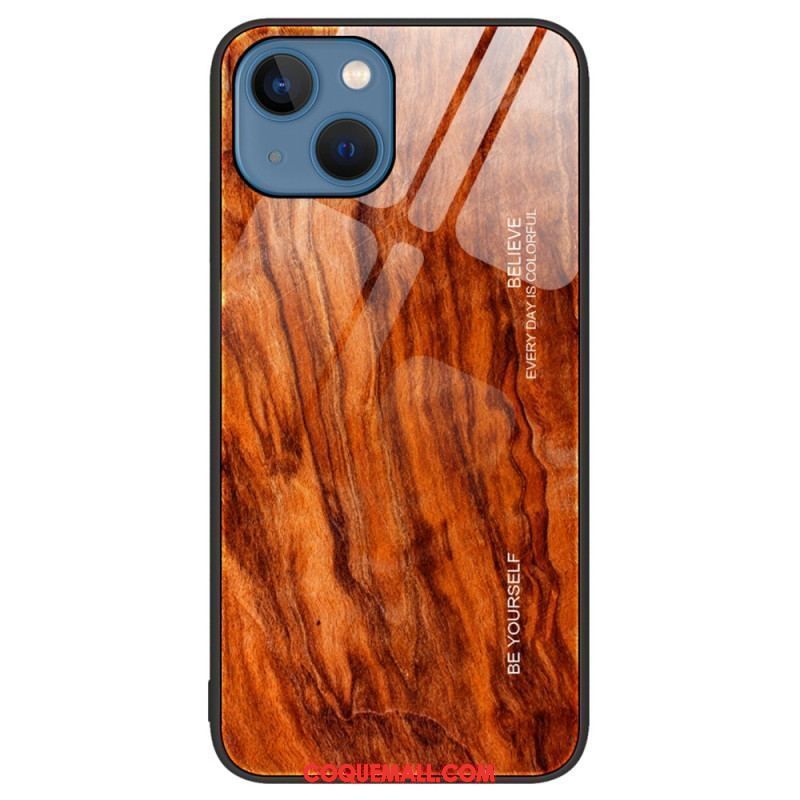 Coque iPhone 15 Plus Verre Trempé Design Bois