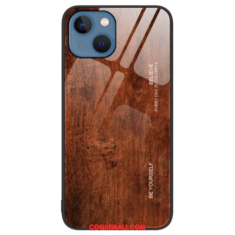 Coque iPhone 15 Plus Verre Trempé Design Bois