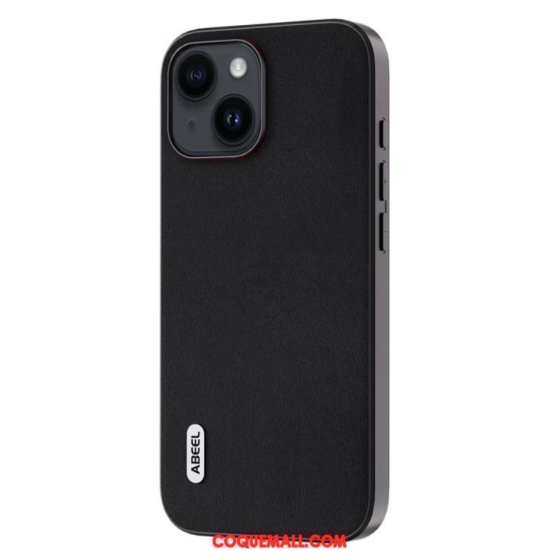 Coque iPhone 15 Plus Vrai Cuir Nappa ABEEL