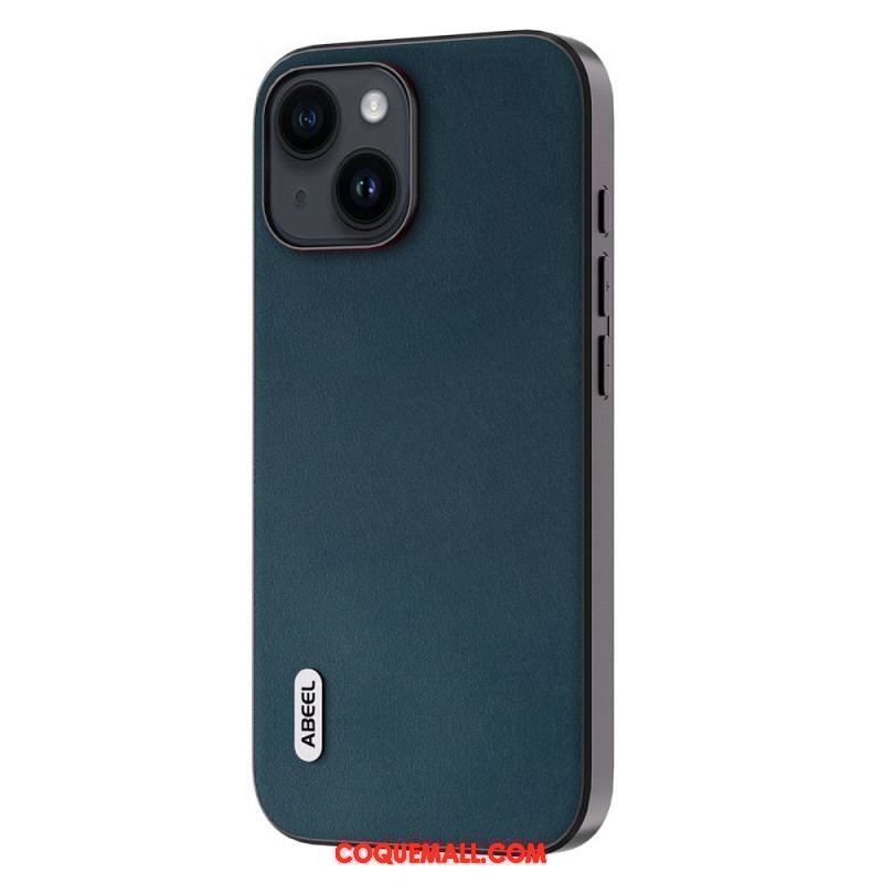 Coque iPhone 15 Plus Vrai Cuir Nappa ABEEL