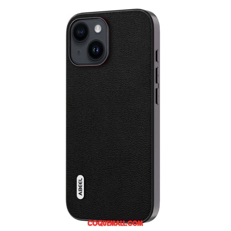 Coque iPhone 15 Plus Véritable Cuir ABEEL