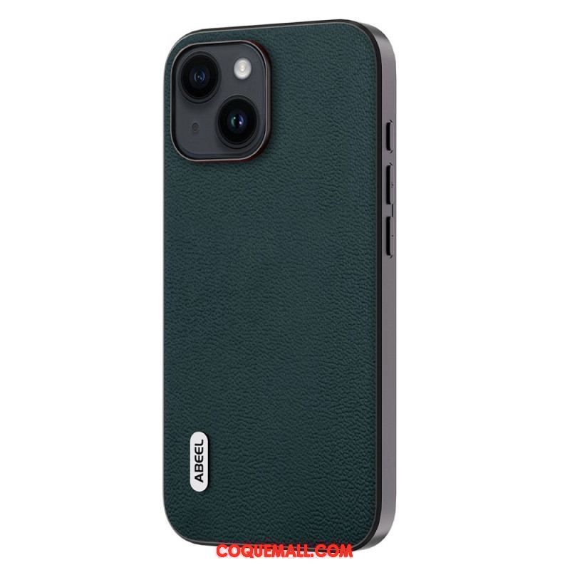 Coque iPhone 15 Plus Véritable Cuir ABEEL