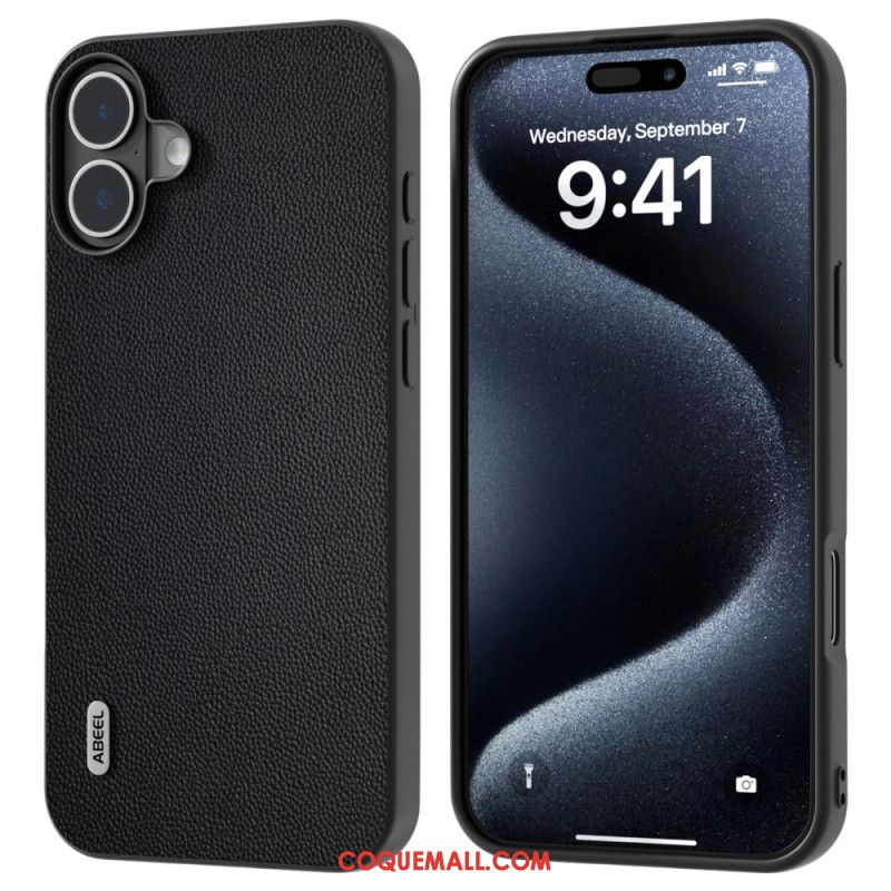 Coque iPhone 16 Cuir Véritable ABEEL