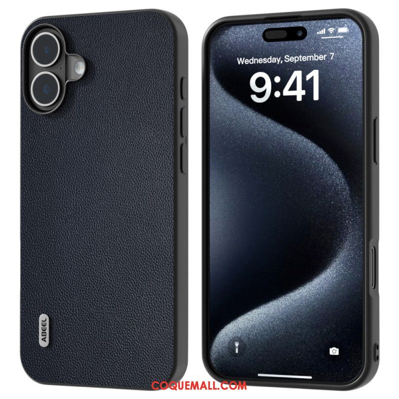 Coque iPhone 16 Cuir Véritable ABEEL