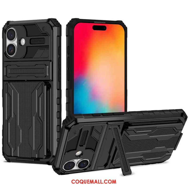 Coque iPhone 16 Plus Porte-Cartes Intégré et Support