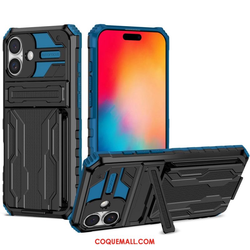 Coque iPhone 16 Plus Porte-Cartes Intégré et Support