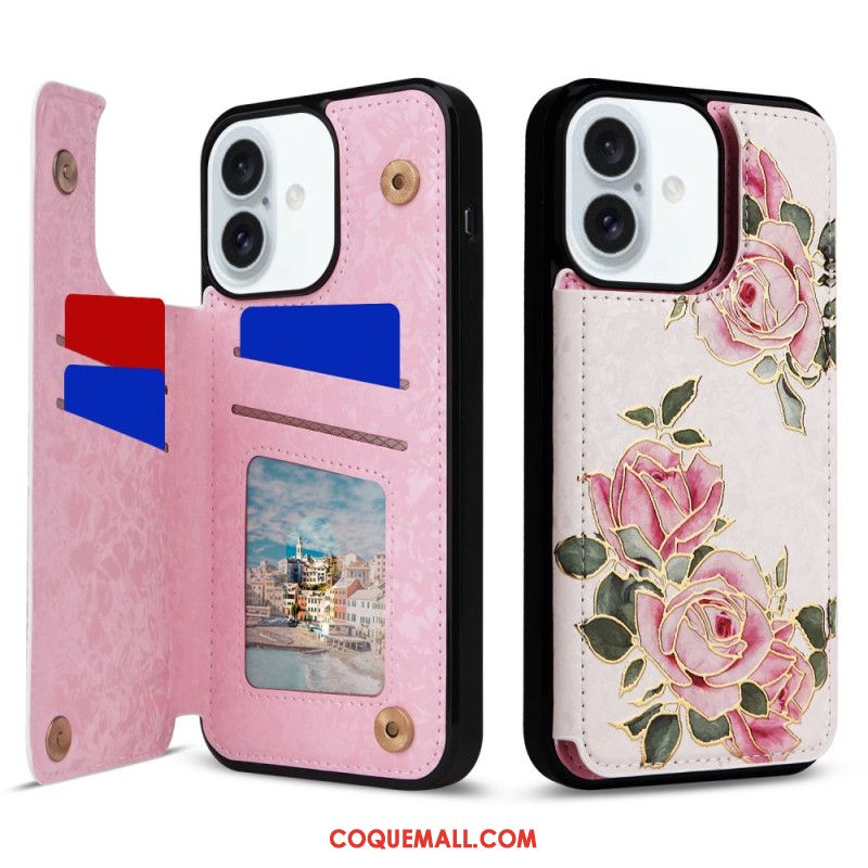 Coque iPhone 16 Plus Protection RFID Florale