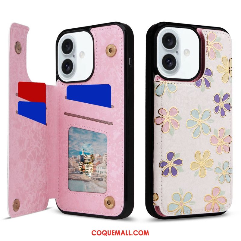 Coque iPhone 16 Plus Protection RFID Florale