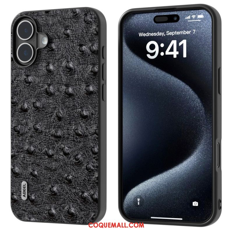 Coque iPhone 16 Plus Texture Autruche ABEEL