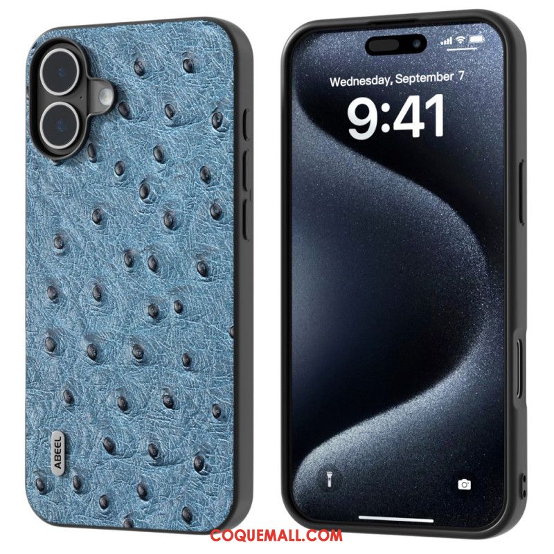 Coque iPhone 16 Plus Texture Autruche ABEEL