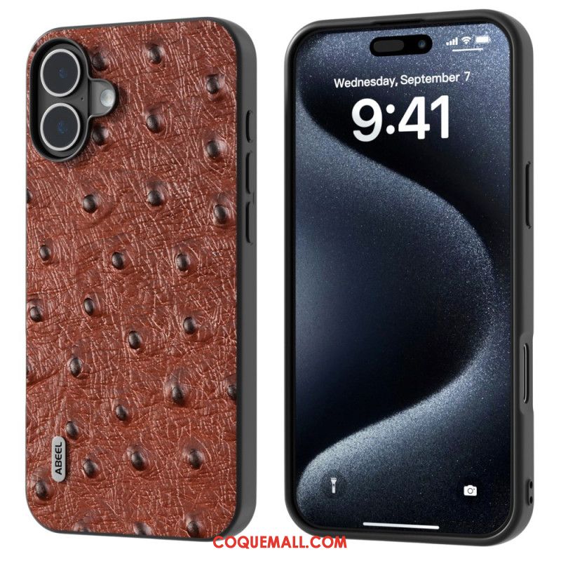 Coque iPhone 16 Plus Texture Autruche ABEEL