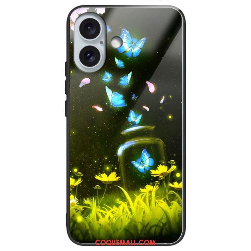 Coque iPhone 16 Plus Verre Trempé Différents Motifs