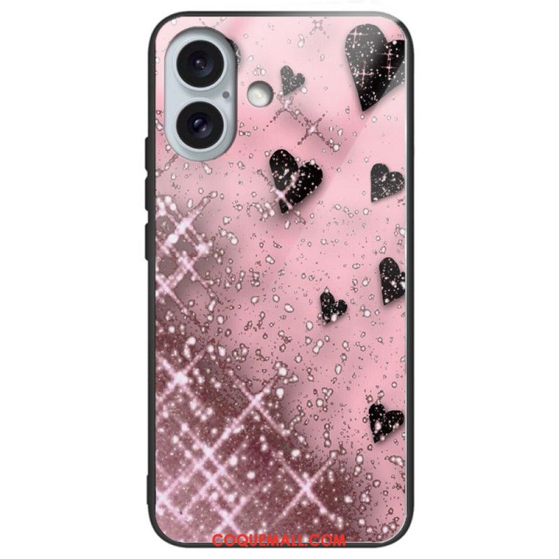 Coque iPhone 16 Plus Verre Trempé Motif