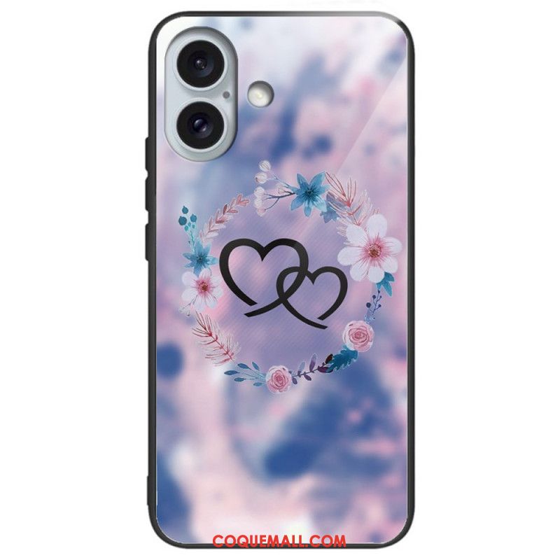 Coque iPhone 16 Plus Verre Trempé Motif