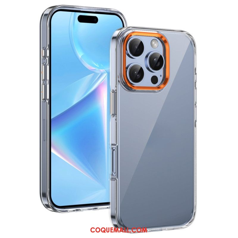 Coque iPhone 16 Pro Cadre Objectif Effet Métal