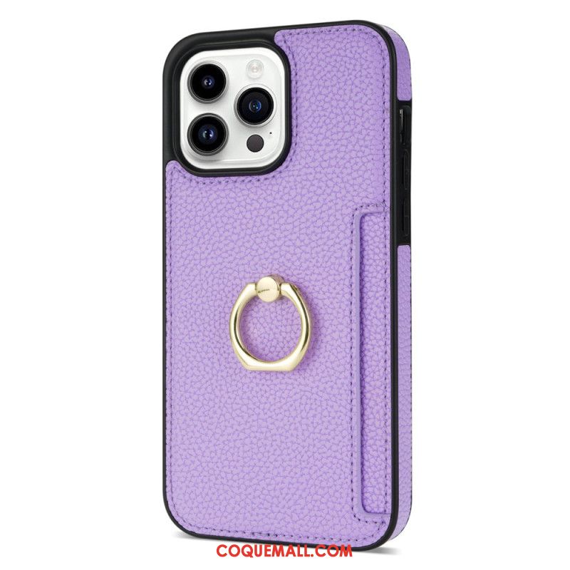 Coque iPhone 16 Pro Effet Cuir Porte-Carte et Support