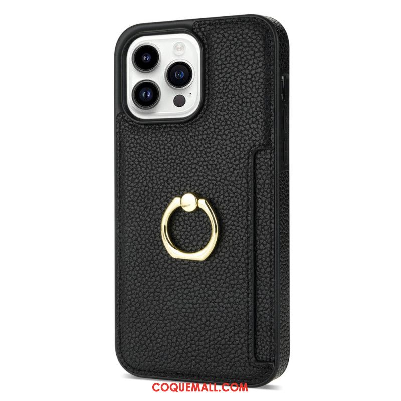 Coque iPhone 16 Pro Max Effet Cuir Anneau