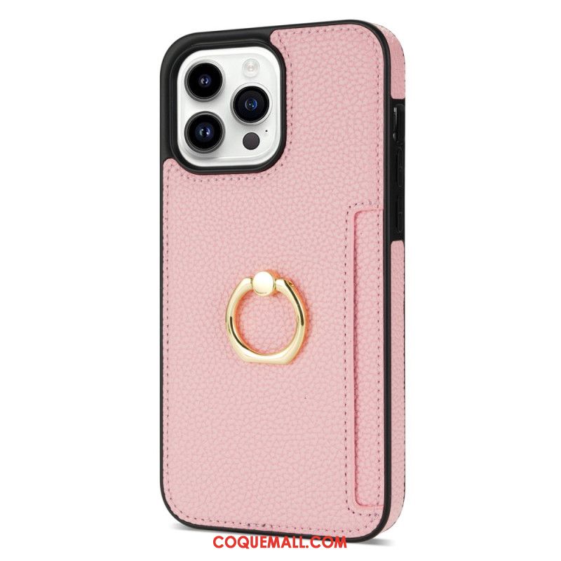 Coque iPhone 16 Pro Max Effet Cuir Anneau