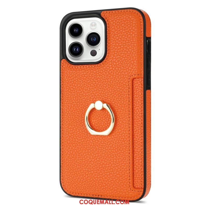 Coque iPhone 16 Pro Max Effet Cuir Anneau