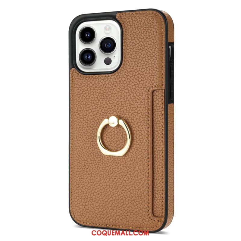 Coque iPhone 16 Pro Max Effet Cuir Anneau