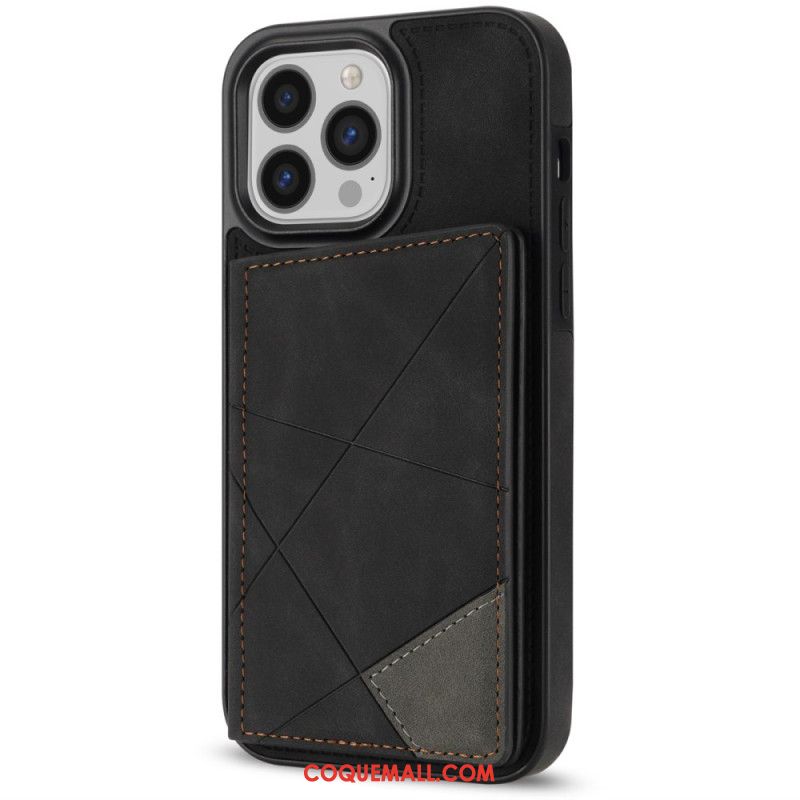 Coque iPhone 16 Pro Max Porte-Cartes Motif Géométrique