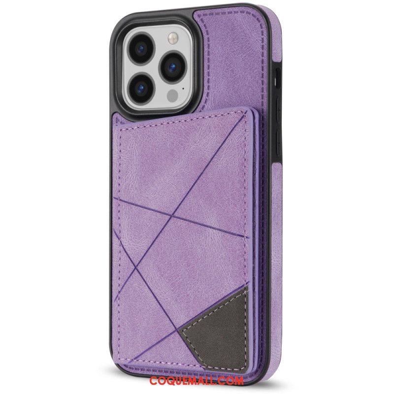 Coque iPhone 16 Pro Max Porte-Cartes Motif Géométrique