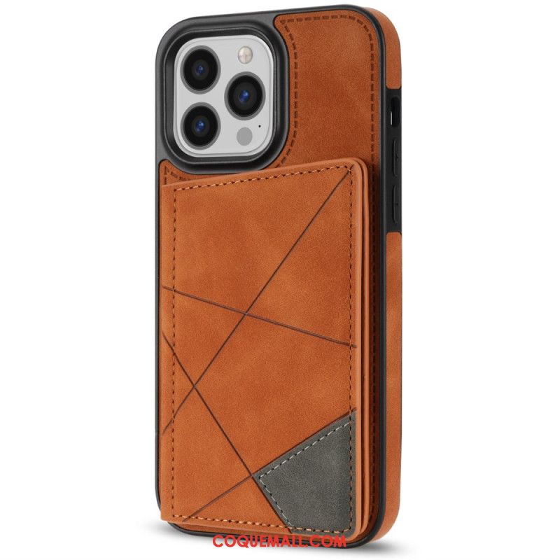 Coque iPhone 16 Pro Max Porte-Cartes Motif Géométrique