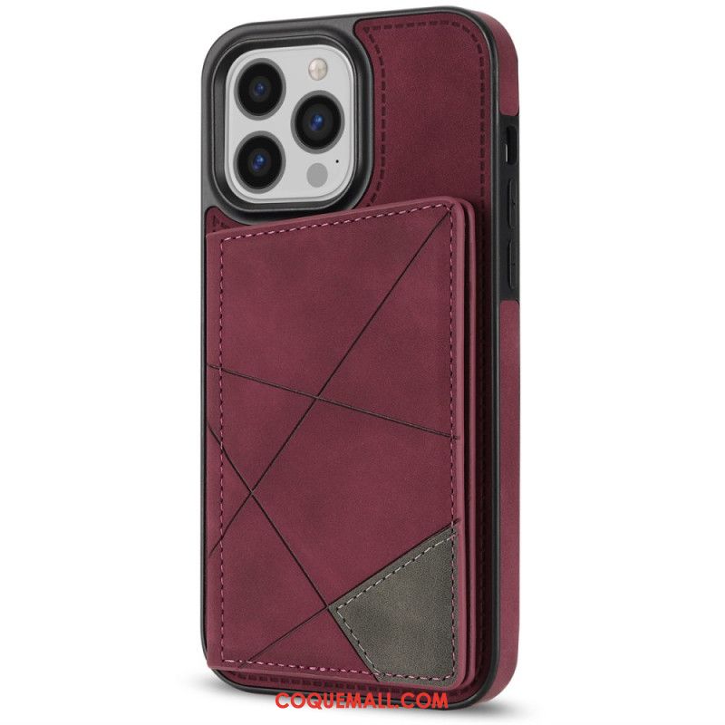 Coque iPhone 16 Pro Max Porte-Cartes Motif Géométrique