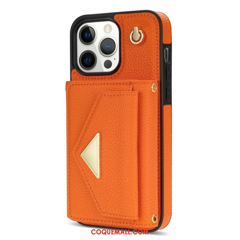 Coque iPhone 16 Pro Max Porte-Cartes et Bandoulière