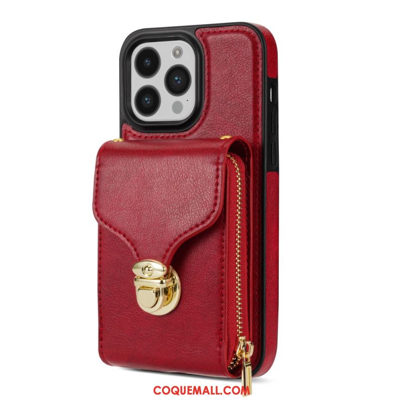 Coque iPhone 16 Pro Max Portefeuille avec Sangle