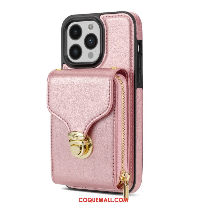 Coque iPhone 16 Pro Max Portefeuille avec Sangle