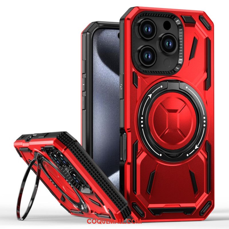 Coque iPhone 16 Pro Style Métal Support Magnétique