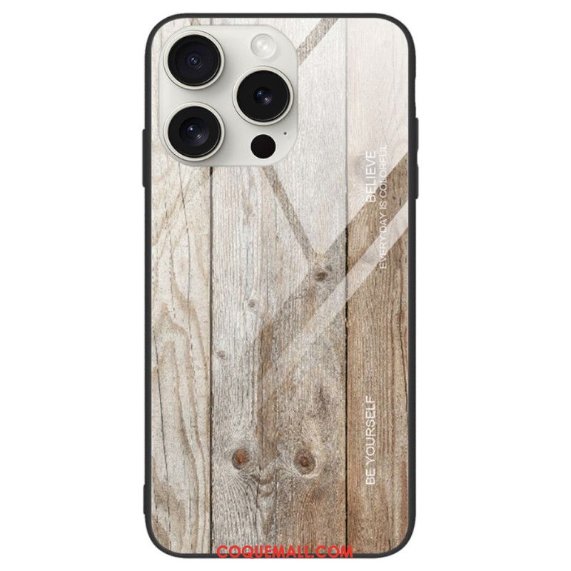 Coque iPhone 16 Pro Verre Trempé Fibre Bois