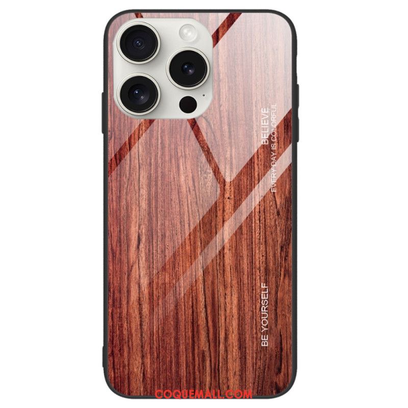 Coque iPhone 16 Pro Verre Trempé Fibre Bois