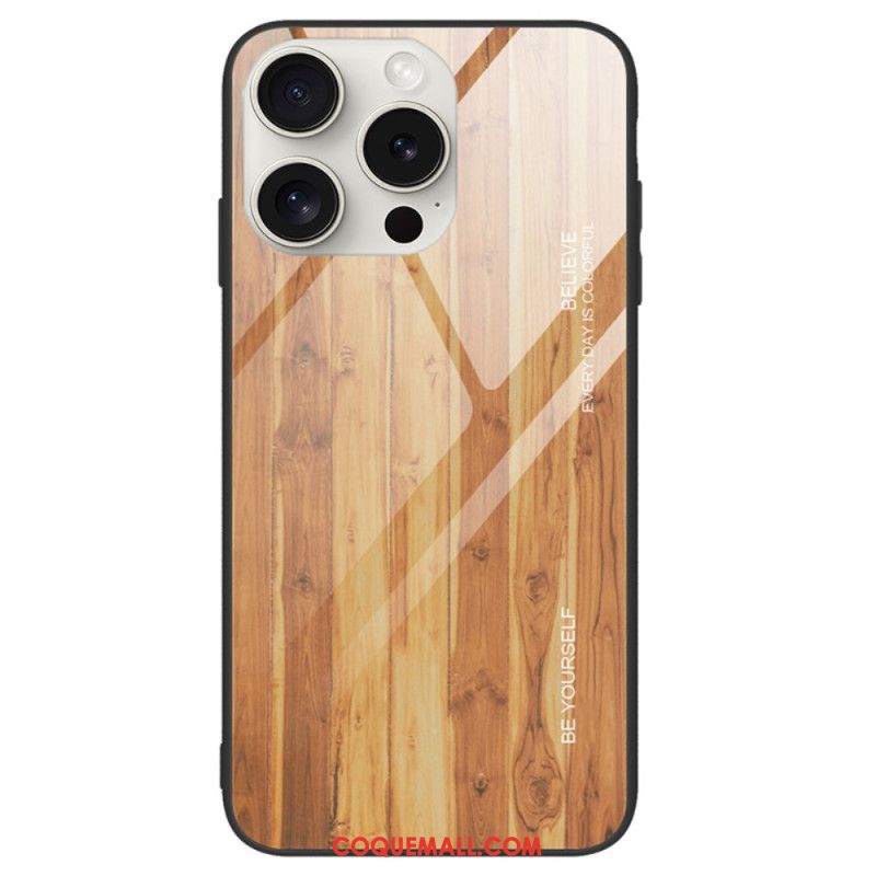 Coque iPhone 16 Pro Verre Trempé Fibre Bois