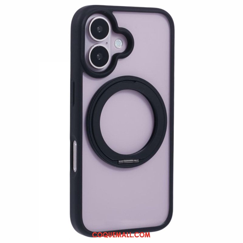 Coque iPhone 16 Support Intégré et Porte-Anneau Rotatif